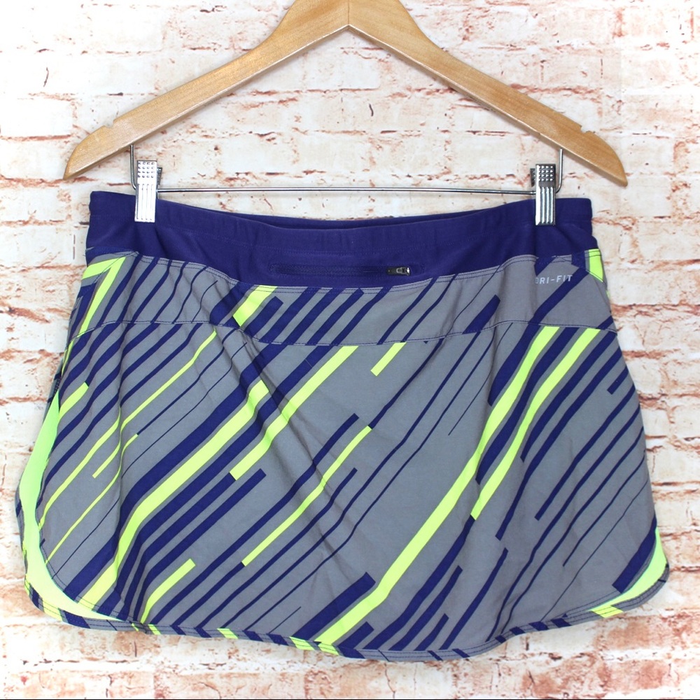 Nike | Dri - Fit Neon/Purple Tennis Skort - Picture 5 of 10